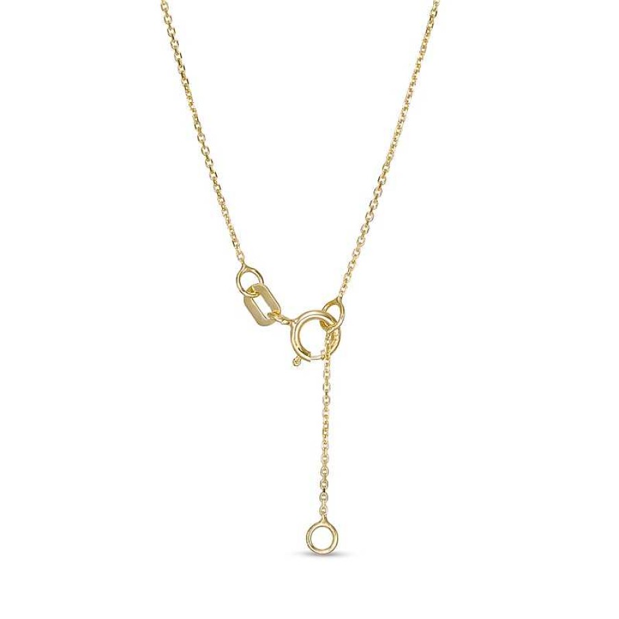 Banter Made In Italy Cubic Zirconia Drop Triple Strand Necklace In 10K Solid Rolo Gold And Casting Pendants - 16" Necklaces