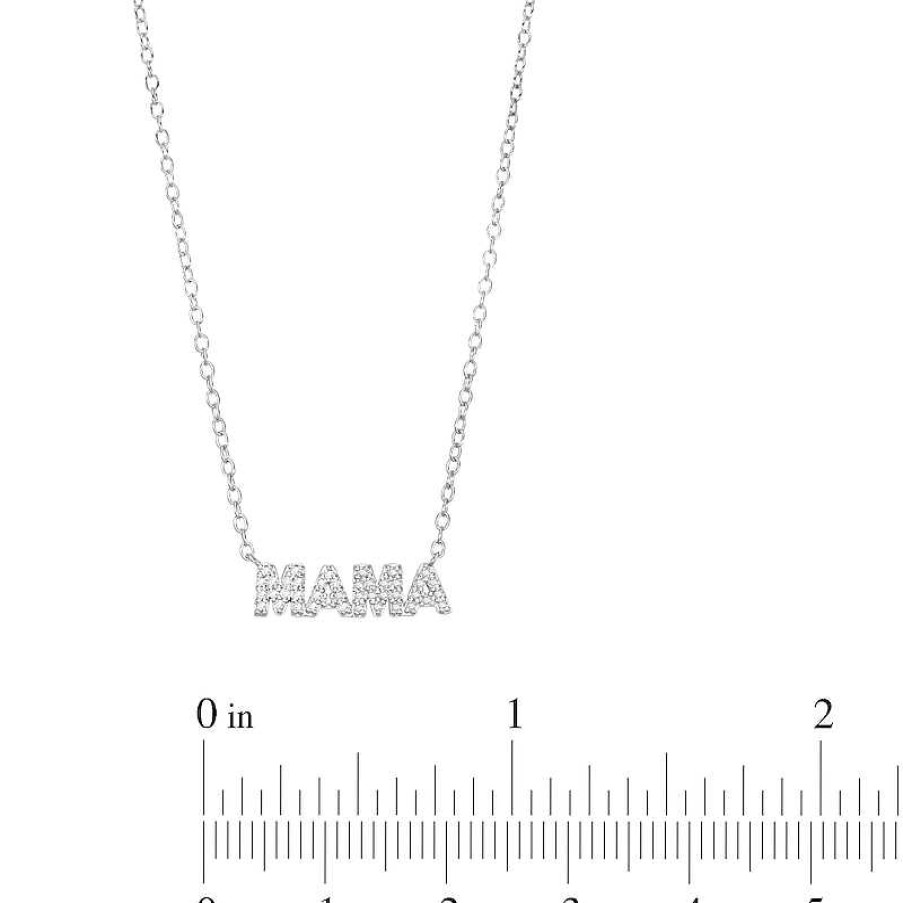 Banter 1/8 Ct. T.W. Diamond Mama Pendant Necklace In Sterling Silver - 18" Necklaces