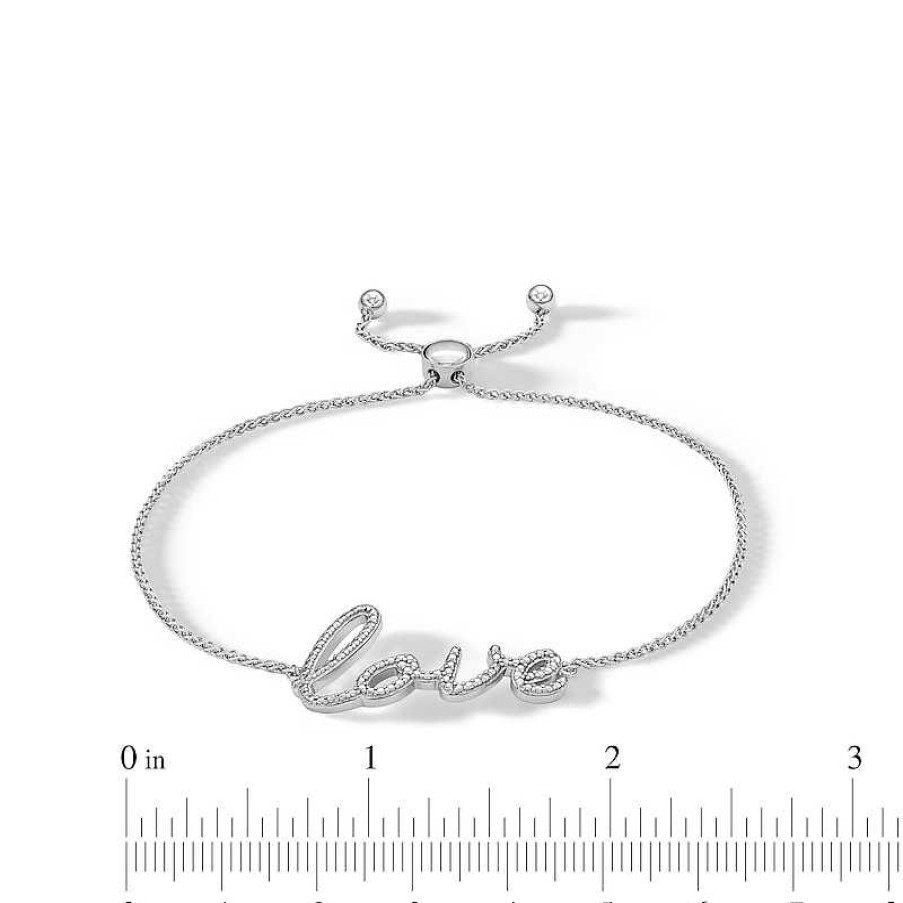 Banter Sterling Silver Diamond Accent Love Bolo Bracelet Bracelets