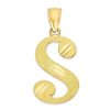 Banter 10K Solid Gold Diamond Cut Script Letter S Charm Charms