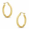 Banter 10K Gold 25Mm Diamond-Cut Tube Hoop Earrings Earrings