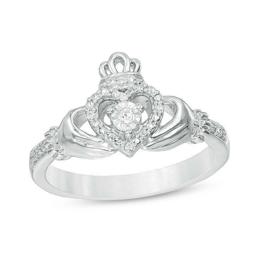 Banter Diamond Accent Claddagh Ring In Sterling Silver Rings