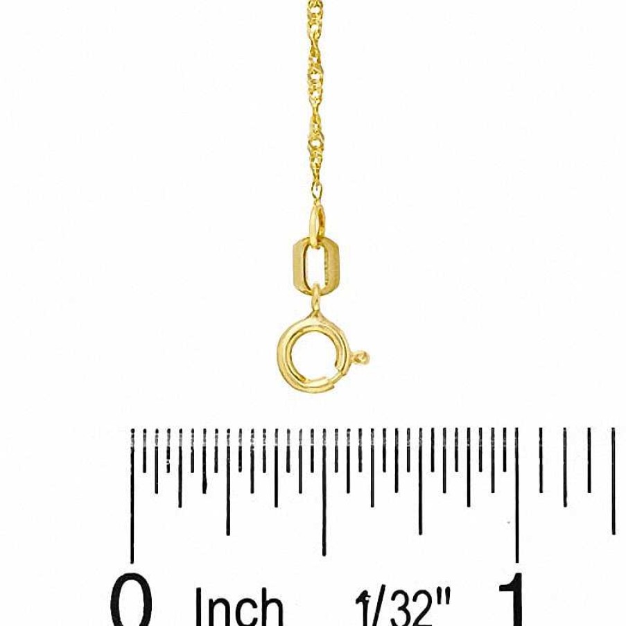 Banter 020 Gauge Solid Singapore Chain Necklace In 10K Solid Gold - 22" Necklaces