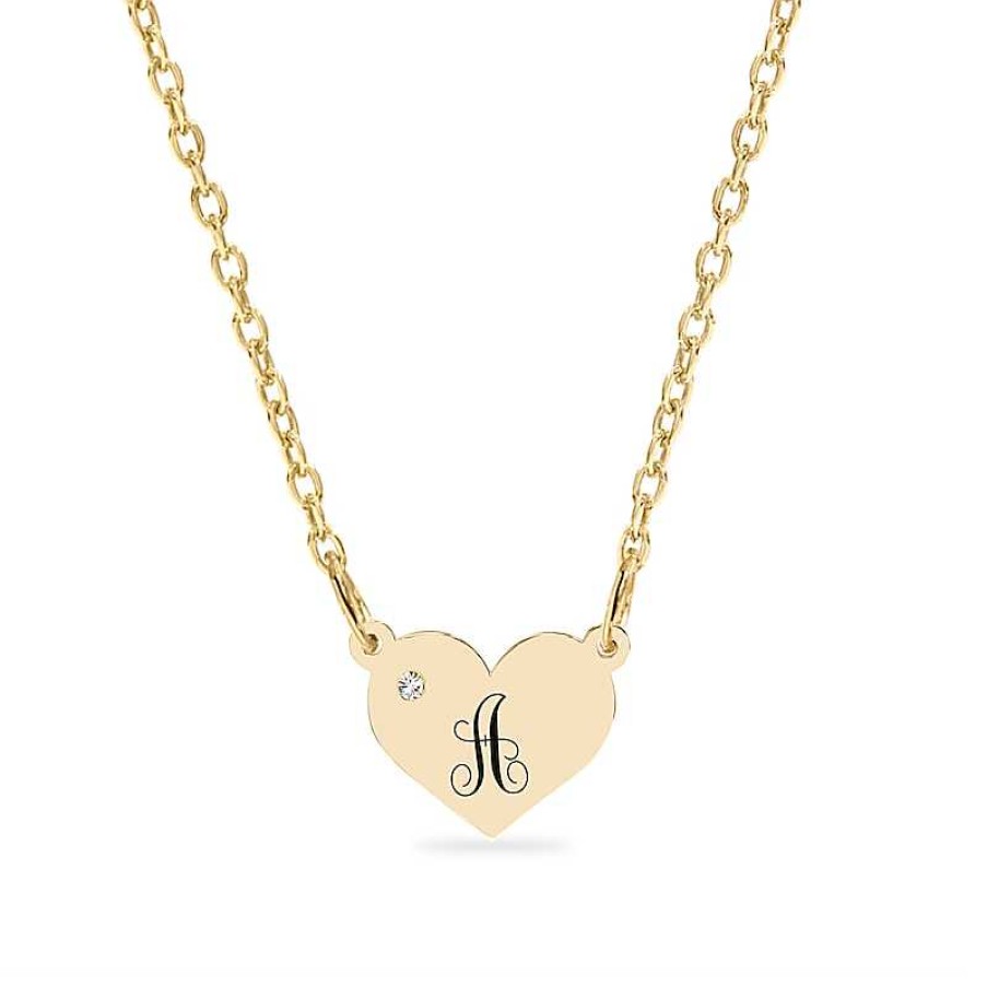 Banter 14K Gold Plate Birthstone Heart Initial Cable Chain Necklaces