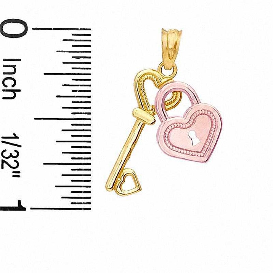 Banter Diamond-Cut Heart Key Charm In 10K Two-Tone Gold Charms