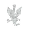 Banter Cubic Zirconia Diamond-Cut Landing Eagle Necklace Charm In Solid Sterling Silver Charms