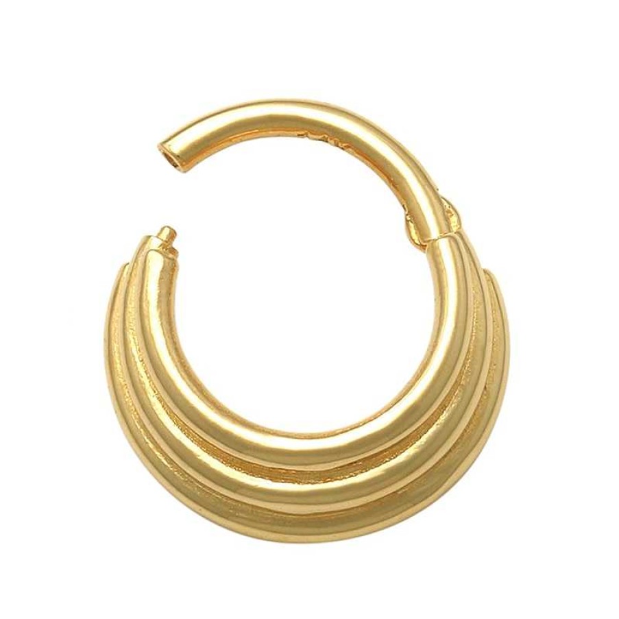 Banter 10K Gold Tiered Hoop - 16G Nose