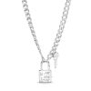 Banter Made In Italy Lock And Key Curb Chain Necklace In Solid Sterling Silver - 18" Necklaces