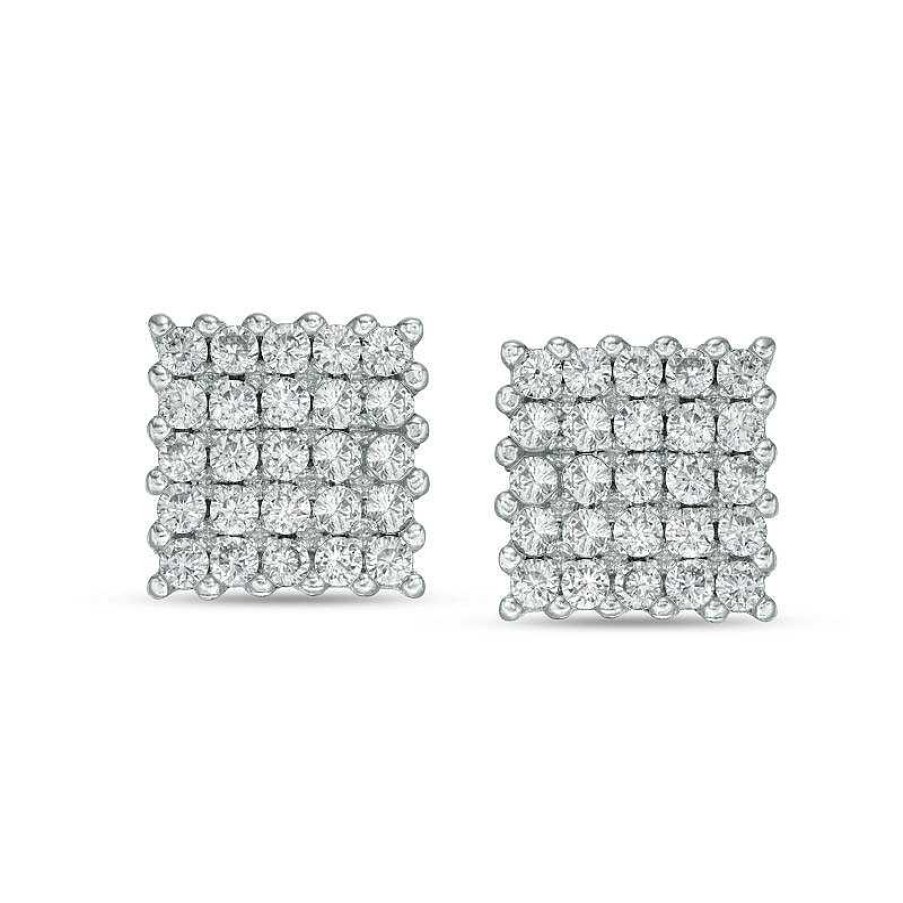 Banter Princess-Cut Composite Cubic Zirconia Stud Earrings In Solid Sterling Silver Earrings