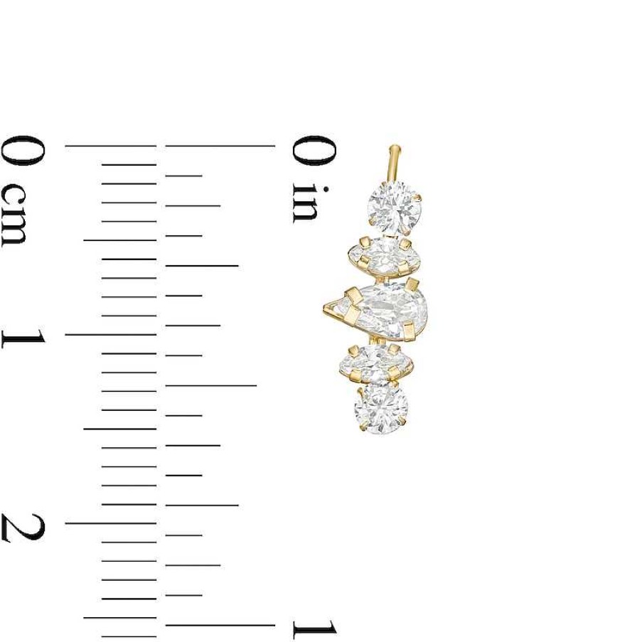 Banter Multi-Shape Cubic Zirconia Crown Crawler Earrings In 10K Gold Earrings