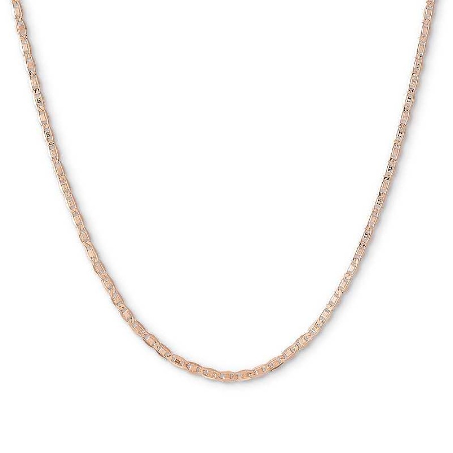 Banter 040 Gauge Valentino Chain Necklace In 10K Hollow Rose Gold - 18" Necklaces