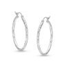 Banter 27Mm Diamond-Cut Hoops In 10K Hollow White Gold Earrings