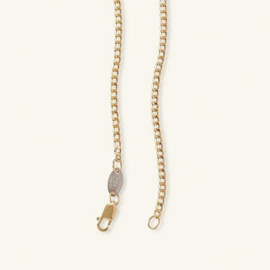 Banter 050 Gauge Curb Chain Necklace In 14K Hollow Gold Bonded Sterling Silver - 18" Necklaces