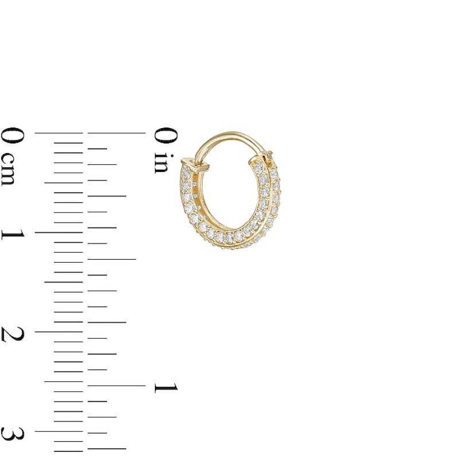 Banter 10K Gold Cz Outer Edge Hoop - 16G Nose