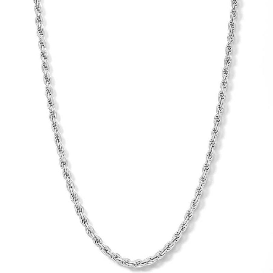 Banter Made In Italy 050 Gauge Diamond-Cut Solid Rope Chain Necklace In Solid Sterling Silver - 20" Necklaces