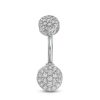 Banter Solid Stainless Steel And Brass Cz Cluster Belly Button Ring - 14G Belly Button