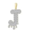 Banter 1/3 Ct. T.W. Diamond Beaded Dripping "J" Initial Necklace Charm In 10K Gold Charms