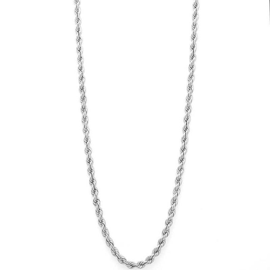 Banter 10K Hollow White Gold Rope Chain - 24" Necklaces