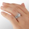 Banter 7Mm Cubic Zirconia Frame Bridal Set In Sterling Silver Rings