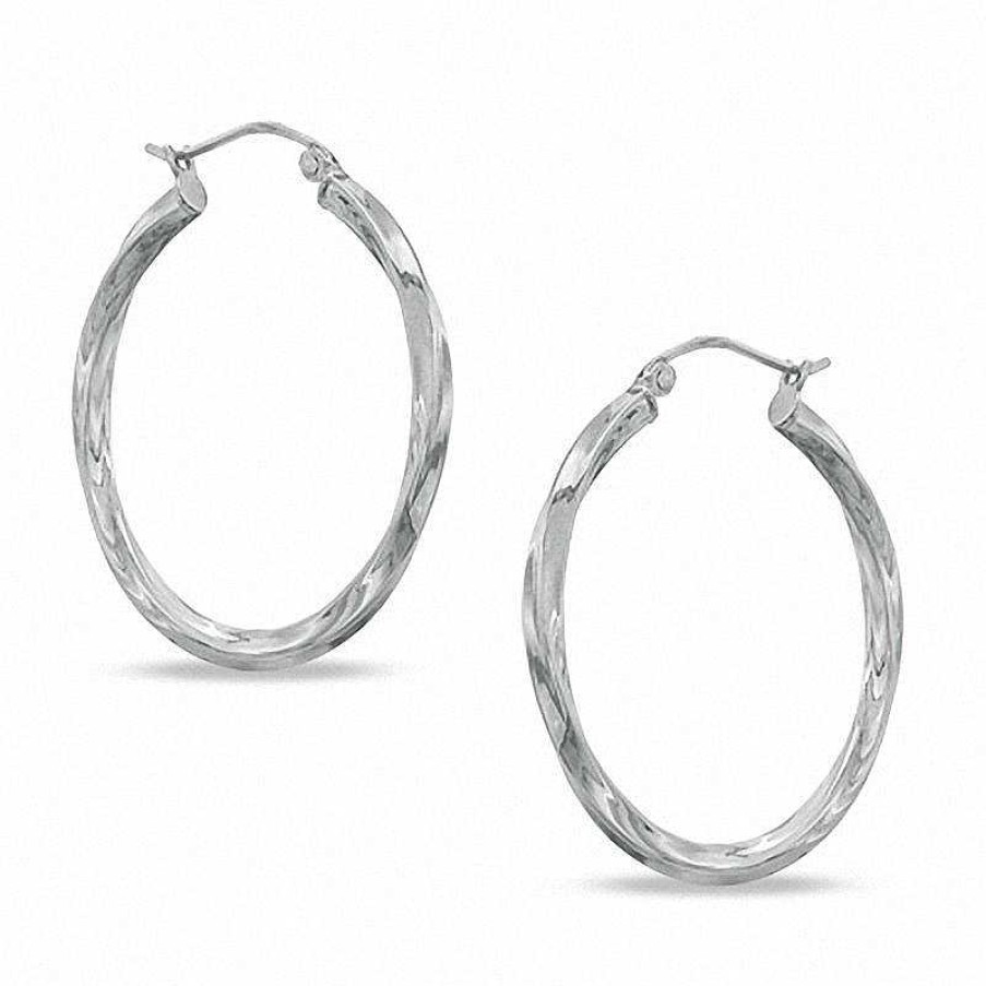 Banter Twist Tube Hoop Earrings In Hollow Sterling Silver Earrings