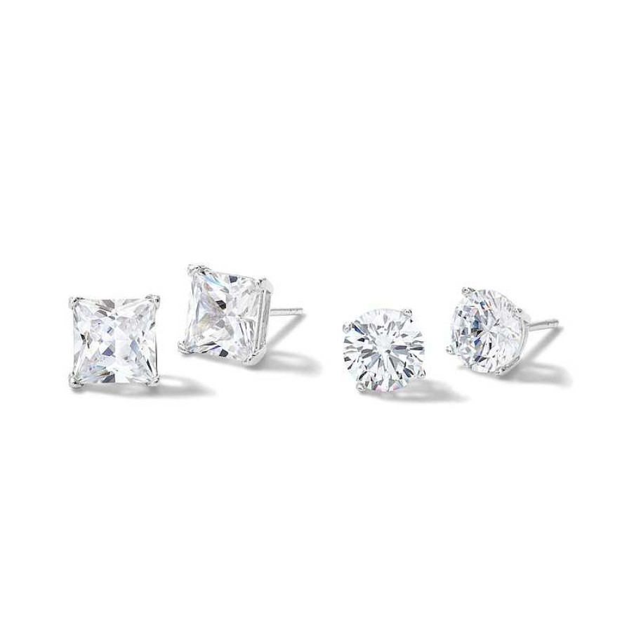 Banter 7Mm Cubic Zirconia Earrings Set In Sterling Silver Earrings