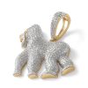 Banter Lab-Created Ruby And 1/2 Ct. T.W. Diamond Gorilla Necklace Charm In 10K Gold Charms