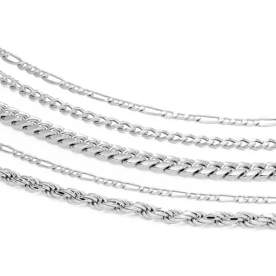 Banter 10K Hollow White Gold Figaro Chain - 24" Necklaces