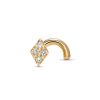 Banter 020 Gauge Diamond Accent Rhombus Nose Screw In 14K Gold Nose