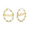 Banter Personalized Curling Name Hoop Earrings In Sterling Silver With 14K Gold Plate Earrings