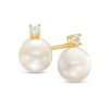 Banter Cubic Zirconia And Cultured Freshwater Pearl Stud Earrings In 10K Gold Earrings