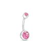 Banter Titanium Pink Crystal Belly Button Ring - 14G 7/16" Belly Button