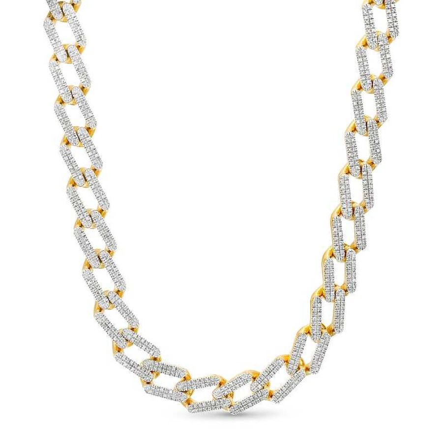 Banter 1 Ct. T.W. Diamond Double Bar Link Necklace In Sterling Silver With 14K Gold Plate - 20" Necklaces