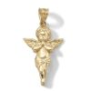 Banter Diamond-Cut Praying Cherub Angel Necklace Charm In 10K Gold Casting Solid Charms