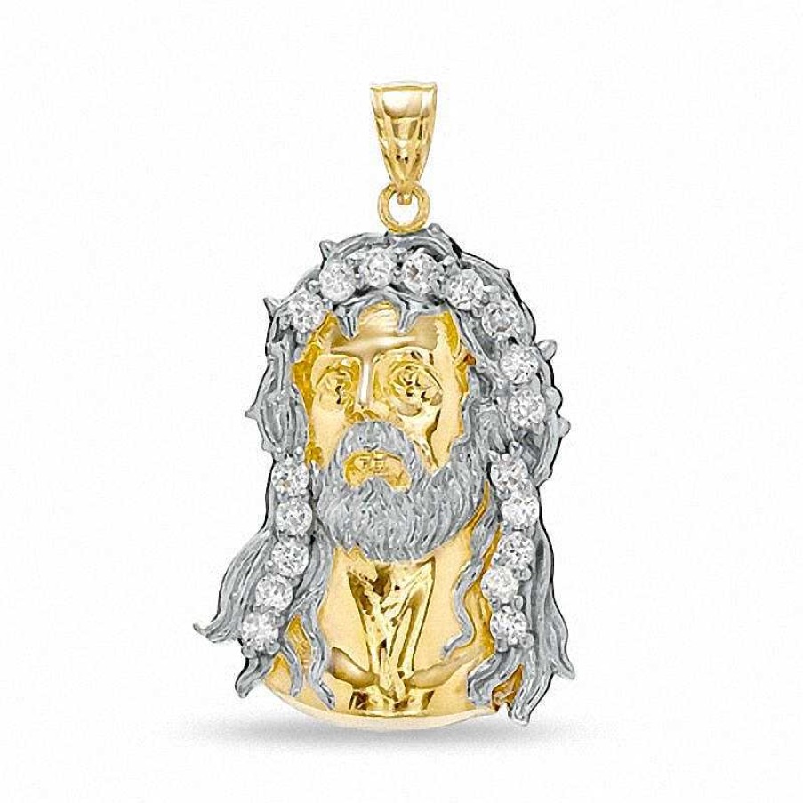 Banter Cubic Zirconia Jesus Head Charm In 10K Two-Tone Gold Charms