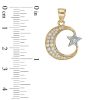 Banter Cubic Zirconia Crescent Moon And Star Necklace Charm In 10K Solid Gold Charms