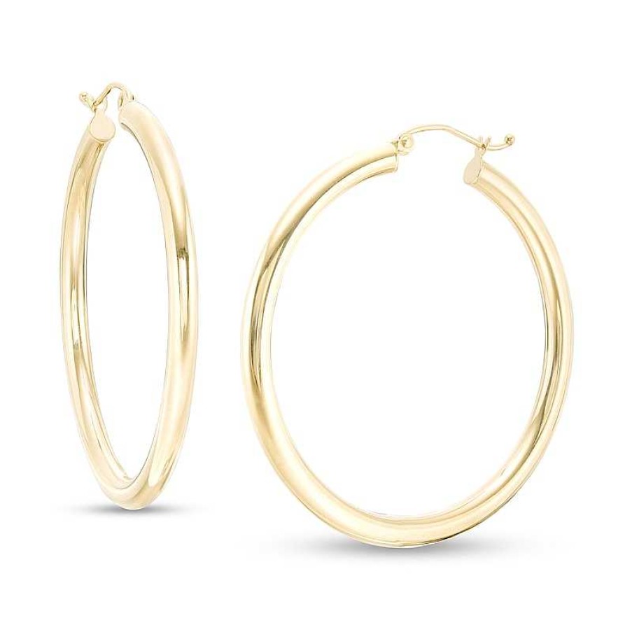 Banter 40Mm Hoop Earrings In 14K Tube Hollow Gold Earrings