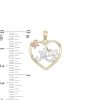 Banter Mom Butterfly Heart Tri-Tone Necklace Charm In 10K Gold Charms