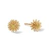 Banter 10K Solid Gold Cz Chrysanthemum Studs Earrings