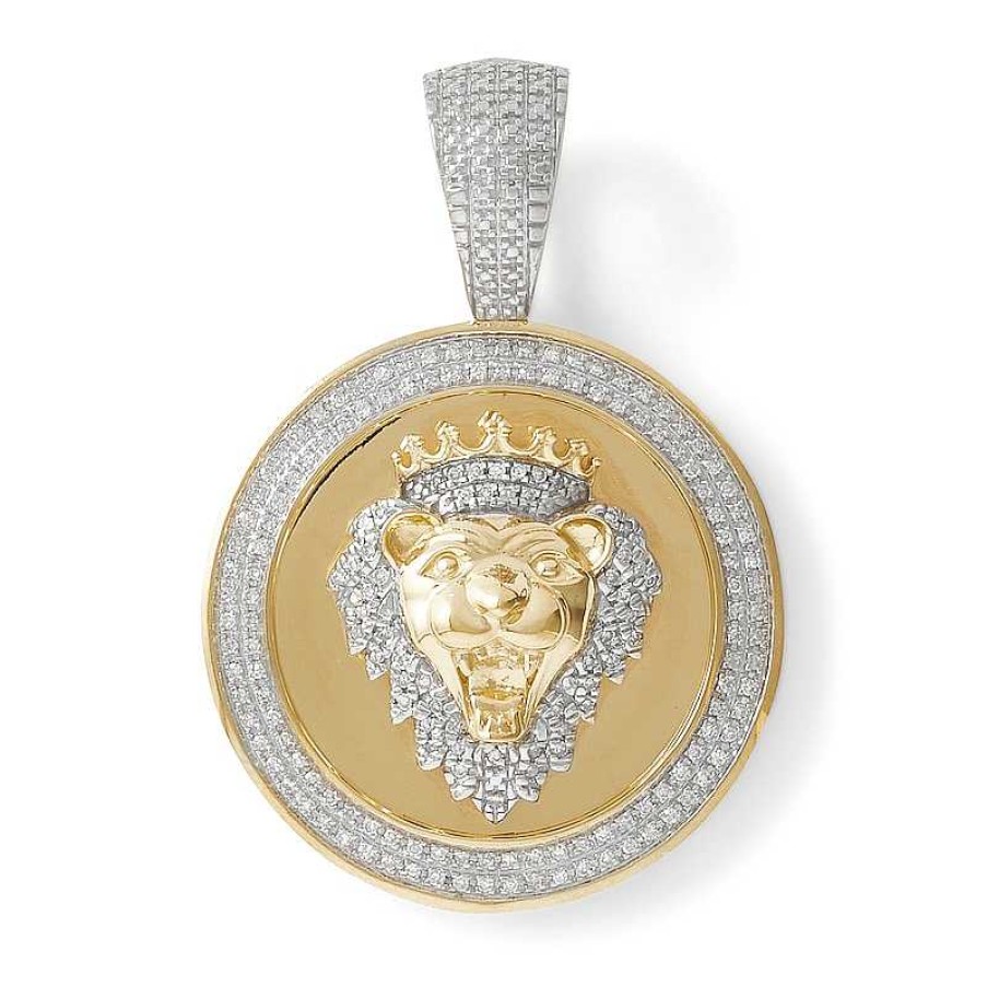 Banter 1/4 Ct. T.W. Diamond Lion King Medallion Charm In 10K Gold Charms