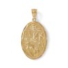 Banter Textured "Good Luck" Oval Medallion Necklace Charm In 10K Solid Gold Charms