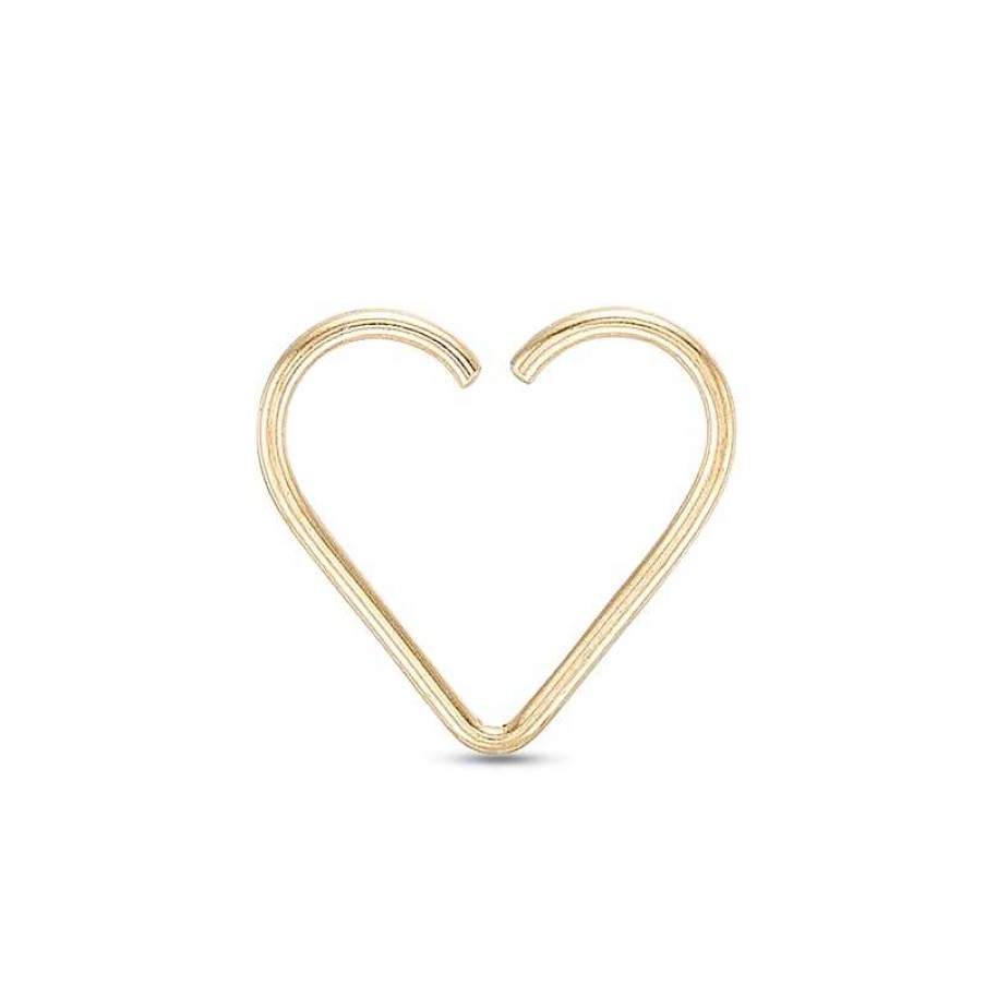 Banter Yellow Ion Plated Heart-Shaped Nose Hoop - 18G Nose