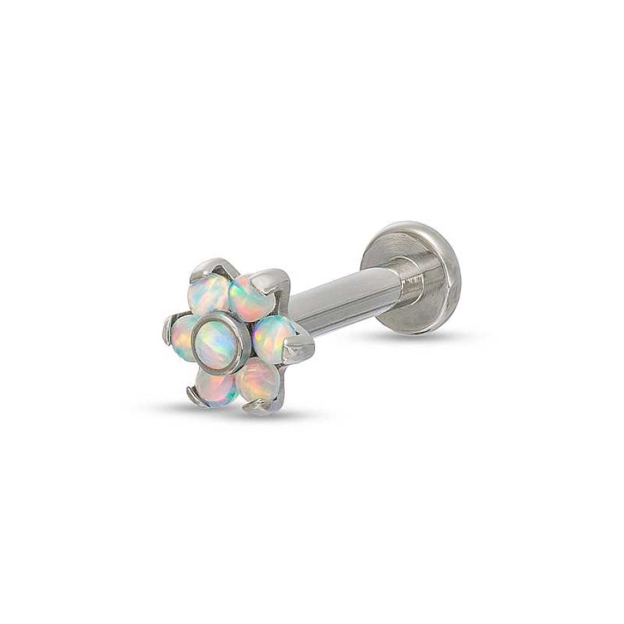 Banter Titanium Opal Flower Stud - 16G 5/16" Ear