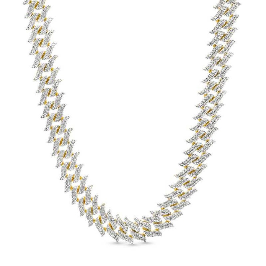 Banter 1 Ct. T.W. Diamond Spike Link Necklace In Sterling Silver With 14K Gold Plate - 18" Necklaces