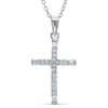 Banter Cubic Zirconia Cross Pendant In Sterling Silver Necklaces