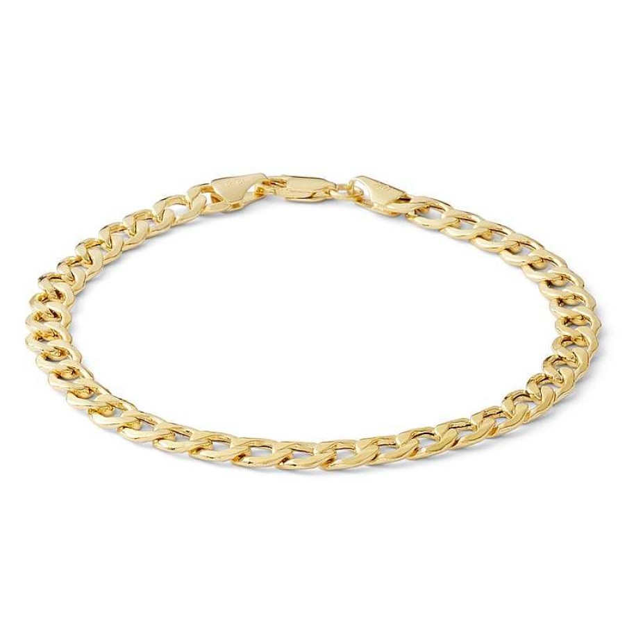 Banter 10K Hollow Gold Beveled Curb Chain Bracelet - 7.5" Bracelets