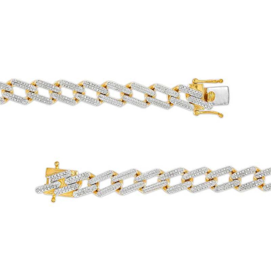 Banter 1 Ct. T.W. Diamond Double Bar Link Necklace In Sterling Silver With 14K Gold Plate - 20" Necklaces