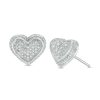 Banter Diamond Accent Raised Heart Stud Earrings In Sterling Silver Earrings