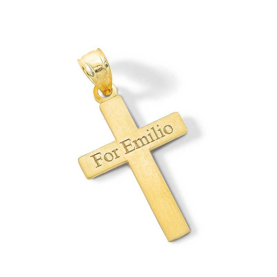 Banter 10K Solid Gold Engravable Cross Charm Charms