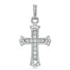 Banter Cubic Zirconia Ornate Cross Dangle Charm In Sterling Silver Charms