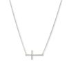 Banter Diamond Accent Sideways Cross Choker Necklace In Sterling Silver - 15.5" Necklaces